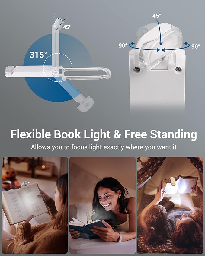 Portable Clip-On Book Light – Flexible, Rechargeable & Eye-Friendly Reading Lamp