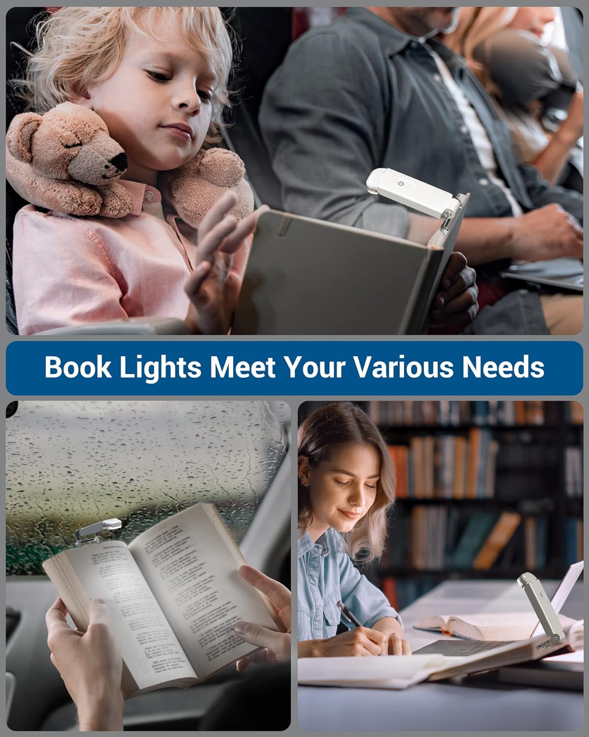 Portable Clip-On Book Light – Flexible, Rechargeable & Eye-Friendly Reading Lamp
